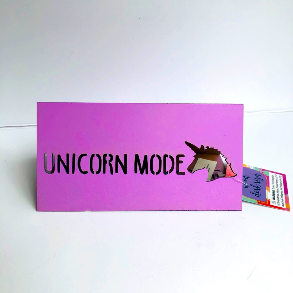 Unicorn 🦄 wood Desk sign. 3 sided
